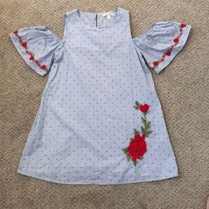 A line dress with rose details
